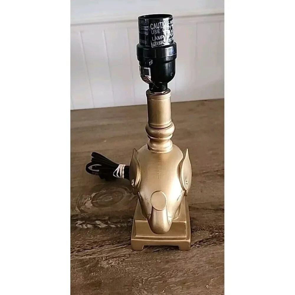 SMALL BUT MIGHTY Resin Gold Elephant (trunk Up) Lamp‎ (11